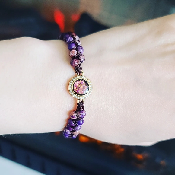 Impression Jasper shamballa bracelet - Picture 3 of 4